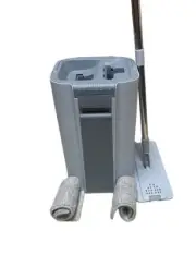 360° Flat Mop and Bucket with Wringer Set Wet/Dry Use with 2 Microfiber Pads.US