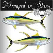 Yellowfin Tuna Walleye Decals Fish Stickers Tackle Box Truck Trailer AFP-0117