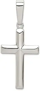 [JewelryWeb] 925 Sterling Silver Polished Religious Faith Cross Pendant Necklace 23x13mm Wide-Pendant for Women