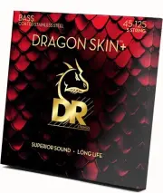 DR Bass Guitar Strings Dragon Skin + Plus 5 String 45-125 Invisible Coating Med