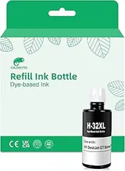 COLORETTO H-32XL Black Ink Refill Bottle, Compatible with HP 32 XL Ink for Smart Tank 7301, 7001, 7602, 5000, 5101, 450, Plus 551, 555, 557, Ink Tank 310, 319, DeskJet GT-5810, GT-5820