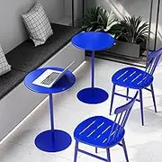 Round Bar Table Bistro Pub Table Counter Height Dining Table Tea Able Snack Table Coffee Table Modern Cocktail Table with Iron Stable Frame and Base Small Accent Table(40x62cm)
