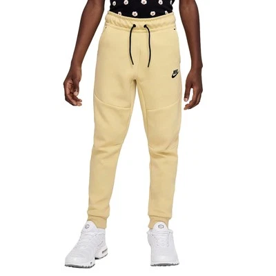 Nike Sportswear Tech Fleece Pants Saturn Gold/Black CU9213-700 Grade-School Size