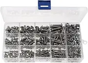 440pcs Nuts & Bolts Screws Kit Set Stainl Steel Assortment M 3 M 4 M 5 Kit Portable Black One Size