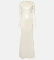 [David Koma] David Koma Sequined open-back gown AU 10 white