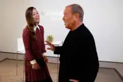 Olivia Wilde designer Michael Kors pose backstage at the Michael K - Old Photo