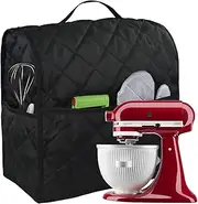 Stand Mixer Cover Compatible , Dust Cover with Multi Sides Pocket for Mixer Accessories (Black)