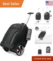 Waterproof Wheeled Backpack for Business, College & Travel - Fits 17 Inch Laptop