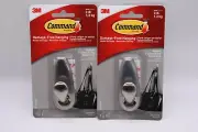 (Lot of 2) 3M 93963 Command Medium Forever Classic Brushed Nickel Metal Hook