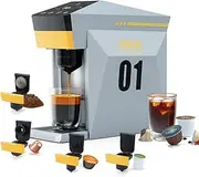 BENFUCHEN 4 in1 Single Serve Coffee Maker, 19 Bar Espresso Maker Coffee Machine For KCup/Nespresso OriginalLine Capsules/Dolce Gusto/Ground Coffee, Cloud Gray