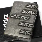Zippo Oil Lighter Logo Metal Antique Silver Regular Case ZL1-CB Japan