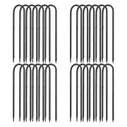24 Pcs 12" Trampolines Wind Stake, U Shape Rebars Stakes, Black