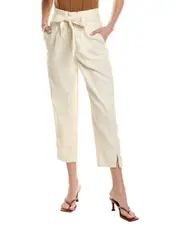 AG Jeans High-Rise Barrel Silk-Blend Paperbag Pant