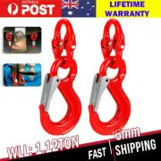 Pair6mm Hammerlock Eye Sling Hook Safety Chain Caravan Trailer connecting Extend