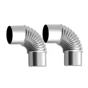 Elbow Pipe 2 PCS 90 Degree Chimney Stainless Steel Flue for Outdoor Camping W...