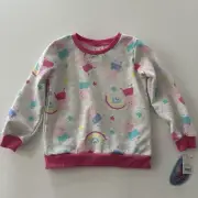 Peppa Pig 5T Toddler Girl Sweatshirt NWT Pink Gray