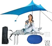 Beach Sunshade Tent | Pop-up Camping Sun Shelter with Carrying Bag,Windproof Light Protective Umbrella for All Ages, Friends, Family