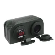 Two Hole Tent Base 4.2A Dual USB Voltmeter Charger 12V/24V Cigarette Lighter