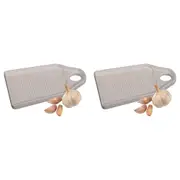 2x Avanti Porcelain Ginger Garlic Grater Clove/Food Mincer w/ Hanging Loop White