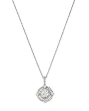 Bloomingdale's Fine Collection Diamond Double Halo Pendant Necklace in 18K White Gold, 1.60 ct. t. w.