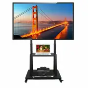 Fin Tall Mobile Tv Stand For 32-100 Inch Lcd/Led Flat Tv Cart Floor Stand With Mount