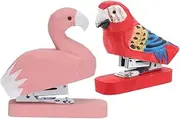 jojofuny Unique Handmade Animal Stapler: Parrot Flamingo Decorative Desk Accessory for Home Office