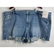 New A&F Abercrombie & Fitch The Mom Short High Rise Women's Plus Size 24