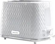 Daewoo Argyle Collection, Toaster 2 Slice With Defrost, Reheat And Browning Control To Use At Your Convenience, While The Removable Crumb Tray Makes Cleaning Quick, White