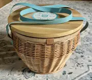 Malfy Gin Wood Wicker Woven Picnic Basket Insulated Zip Up Cooler *BRAND NEW*