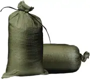 Empty Sandbags Military Green with Ties - Sand Bags Flood Protection (20 count)