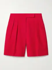 [Max Mara] Max Mara - Jessica Pleated Wool Shorts - Red - UK 18 UK 18 Red