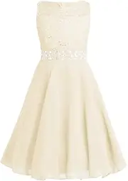 [Choomomo] Kids Flower Girls Dress Rhinestone Sleeveless Floral Wedding Banquet Bridesmaid Zipper Back Ball Gown
