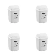 4x Boxsweden 5L/28cm Swing Top Bin Trash Garbage/Waste Storage Container White