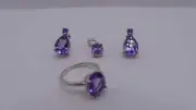 ensemble améthyste naturelle, argent 925