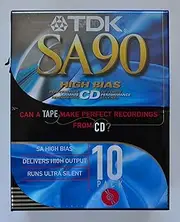 TDK SA90 High Bias CD Super Avilyn Type II Audio Cassette Tapes - Pack of 10