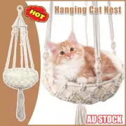 Woven Cat Nest Hammock - Hanging Basket Swing for Pets Cozy Cat Hanging Bed SW