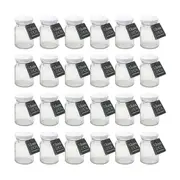 24PK Glass & Co Round Mini Glass Jar Container Assorted Black/Gold/White 100ml