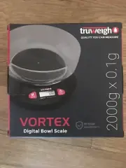 Vortex Digital Bowl Scale 2000g X 0.1g Black Digital Kitchen Scale Food Scale