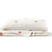 Bianca French Bouquet Flannelette Sheet Set White