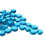 Glass Beads,36pcs Flat Glass Gemstone Transparent Lake Blue 0.44lbs Glass Pebble