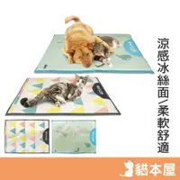 在飛比找蝦皮商城優惠-貓本屋 涼感降溫 可摺疊 冰絲寵物涼墊 M號動物藍【現貨】 