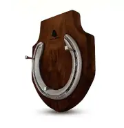 Walnut Wood Key Holder Wall Decor Rustic Horseshoe Key Hook Housewarming Gift