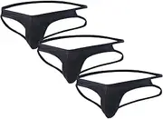 [DGHM-JLMY] Men's Jockstrap Elastic Bikini Briefs Low Rise G-String Bulge Pouch Underwear Athletic Supporter Thongs