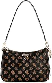 [GUESS] Brown Logo Daryna Top Zip Shoulder Bag