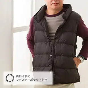 Nishikawa【日本代購】東京西川 男款羽絨背心 90%白鴨絨 SEVENDAYS - 黑色 L碼