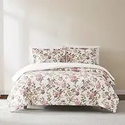 Lush Decor Vintage Rose Comforter 3 Piece Set King/Cal King Dusty Rose - Floral Comforter - Pink Flower Bedding Set - Garden Print - Coquette Decor