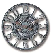 Outdoor/Indoor Wall Clock Waterproof,Vintage Silent Non Ticking 12 Inch，Resin Material with Celsius Thermometer Copper Color, for Patio, Garden, Pool Wall Clock