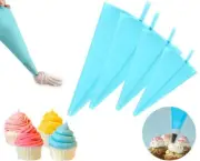 4x Icing Piping Cream DIY Silicone Pastry Bag Reusable Cake Decorating Acessorie