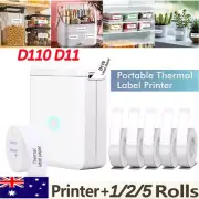 D110 D11 Label Printer with 1/2/5Roll Tape Thermal charge Label Maker Bluetooth