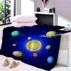 Blue Lighting Atmosphere Sky 3D Warm Plush Fleece Blanket Picnic Sofa Couch